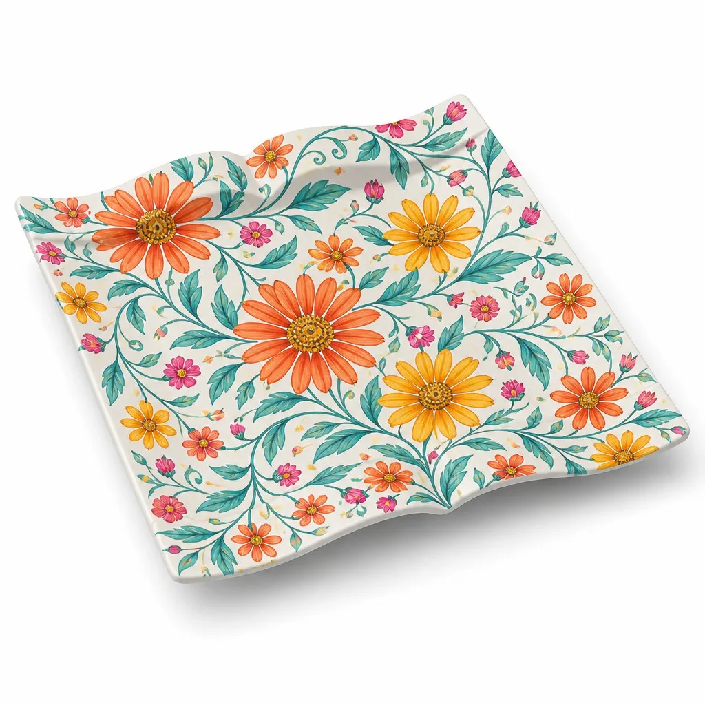 Decal design B coral yellow floral full coverage