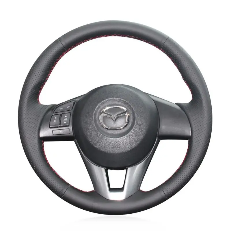 

MEWANT Hand Sewn DIY Car Steering Wheel Cover Wrap Leather for Mazda 3 Axela Mazda 6 Atenza Mazda 2 CX-3 CX3 CX-5 CX5