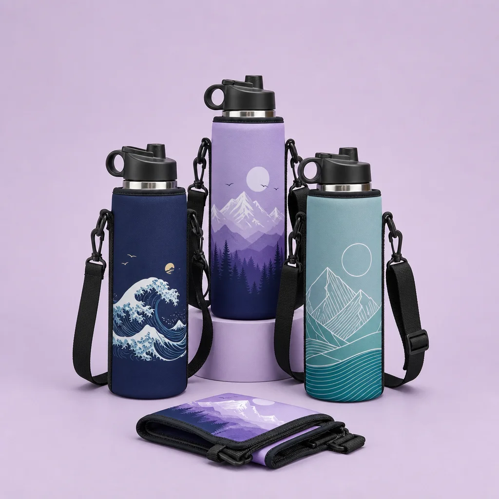 Water Bottle Carrier with Strap