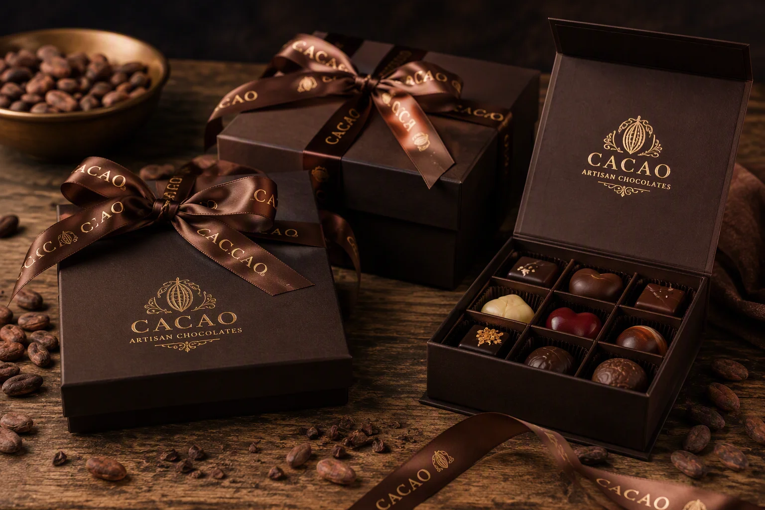 custom ribbon for chocolate packaging