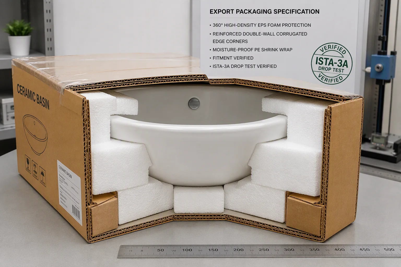 Figure 2: 360-Degree Molded High-Density EPS Protective Buffer and Multi-Layer Corner Impact Shielding.