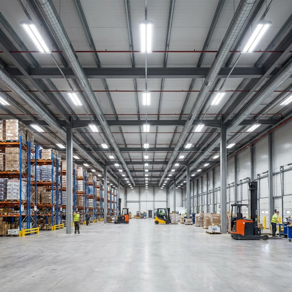 Industrial Warehouse with UFO High Bay LED Lights