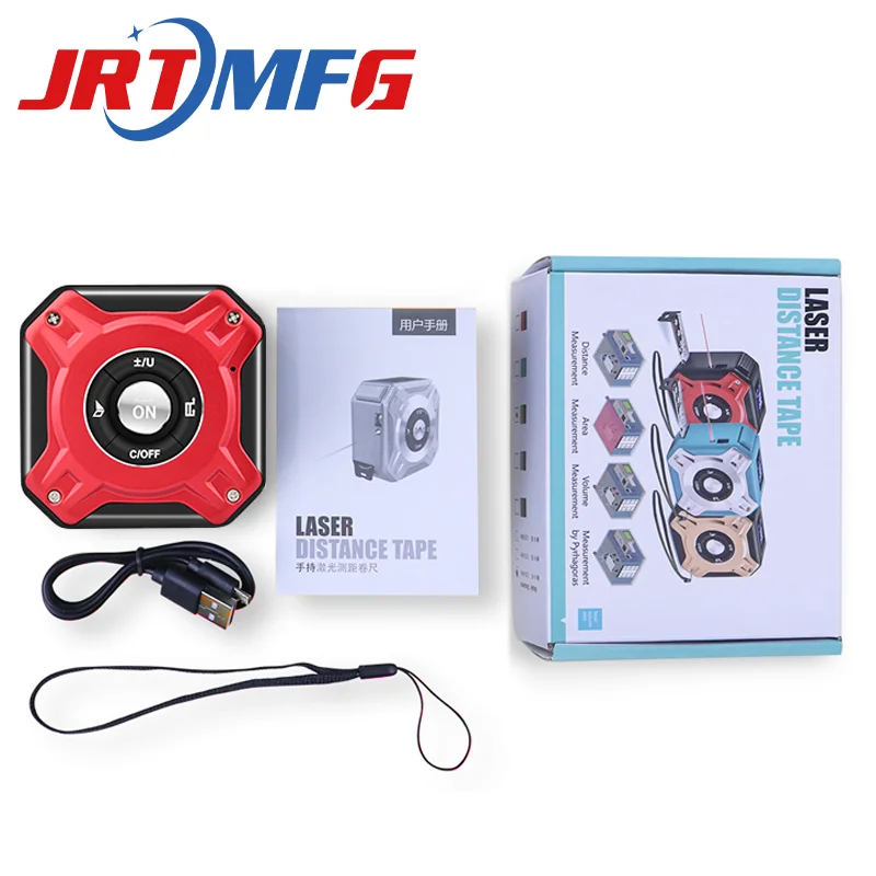 

Infrared Lcd Laser Tape Measure USB Laser Distance Meter 2-In-1 Charge 130ft Laser Mini Tape Measure