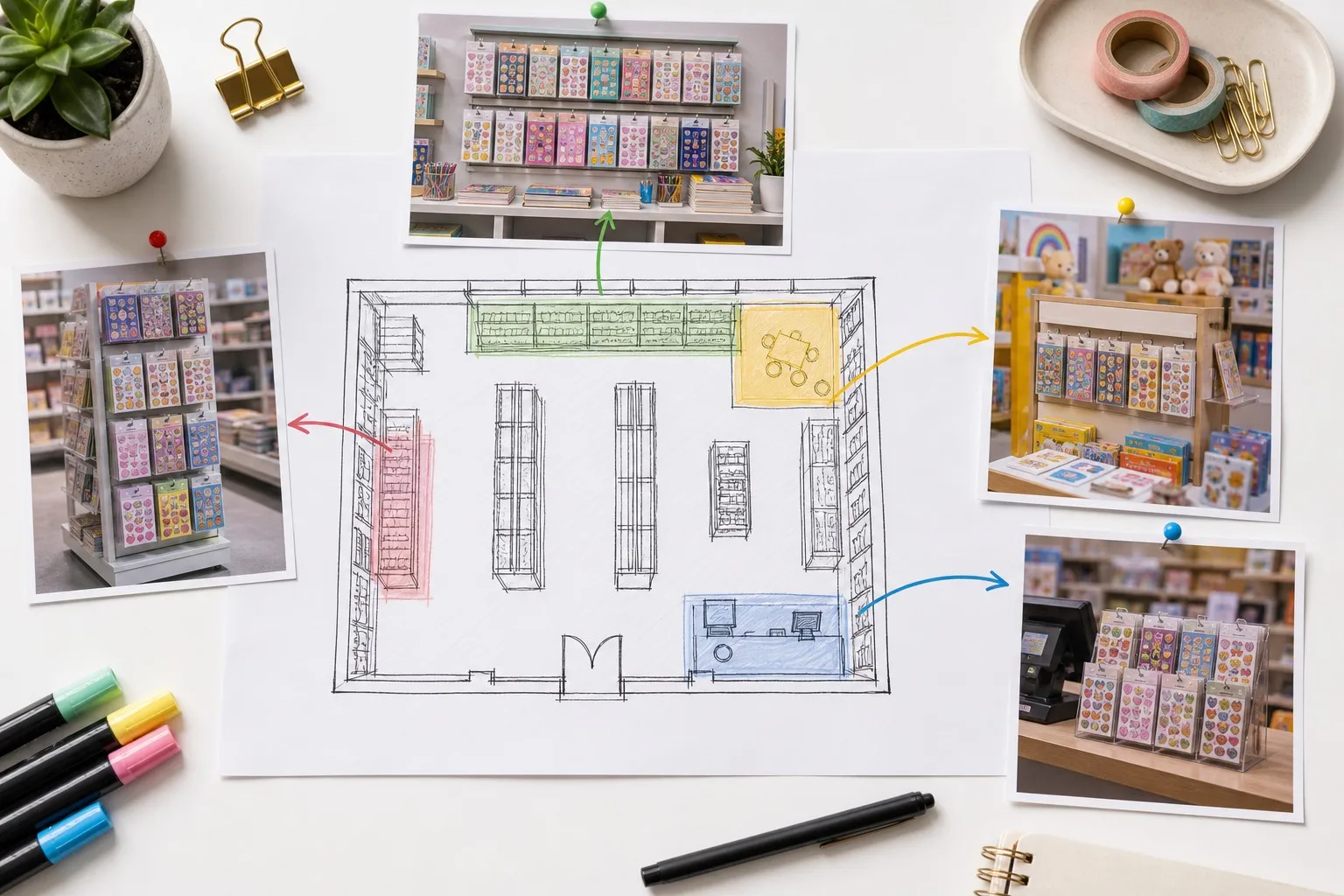 Retail store placement strategy floor plan checkout end cap kids zone