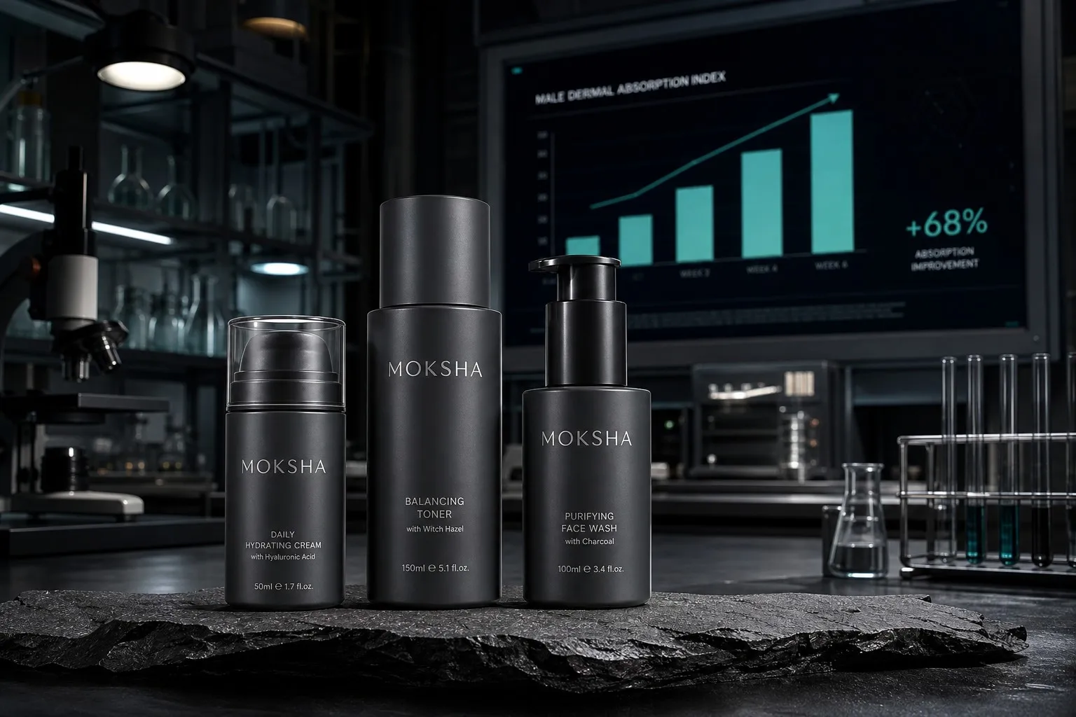 Male Grooming OEM: Scent profiles and rapid absorption technology for brands