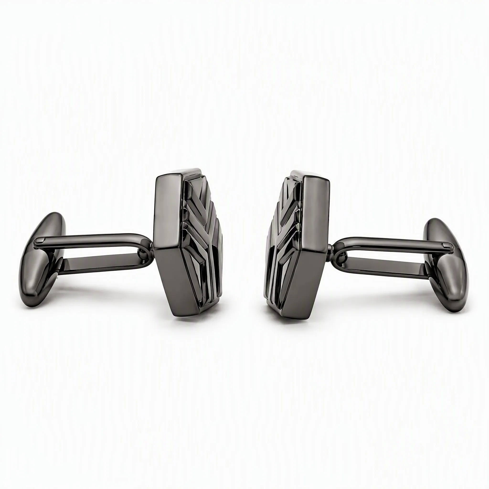 Die cast cufflinks whale back side profile view