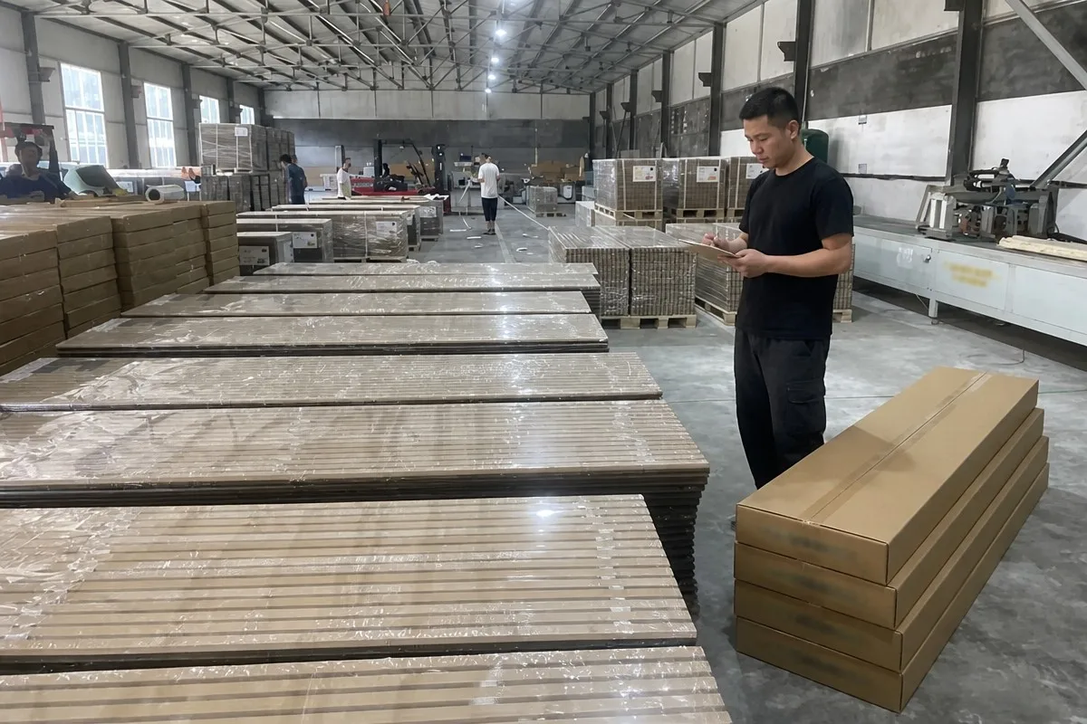 Acoustic panel manufacturer production schedule and export delivery planning