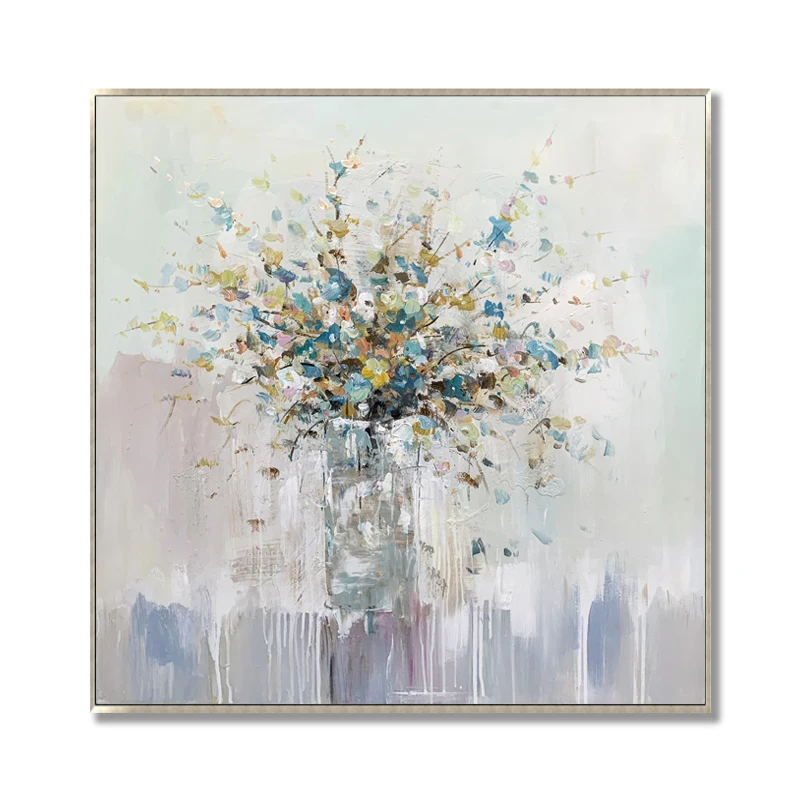 Dropshipping 100% Handmade Hand Painted Oil Painting on Canvas Flower Wall Art Modern Thick Paint Original JZ Arts