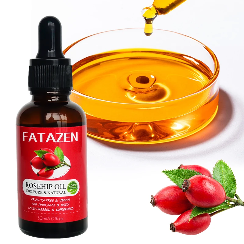 

FATAZEN Private Label Organic 100% Pure Natural Rosehip Oil Cold Press Essencial Oil Body Shimmer Bathing Massage Body Oil
