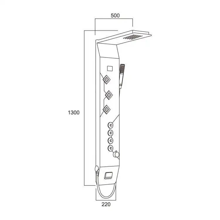 obsidian-hydro-massage-shower-tower-dimensions
