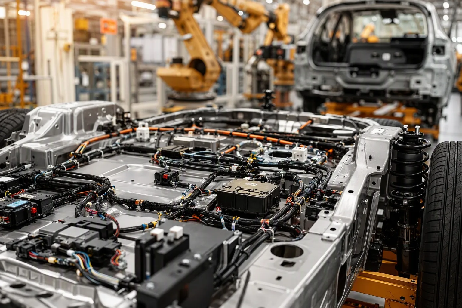 Automotive wiring harness and chassis connector components