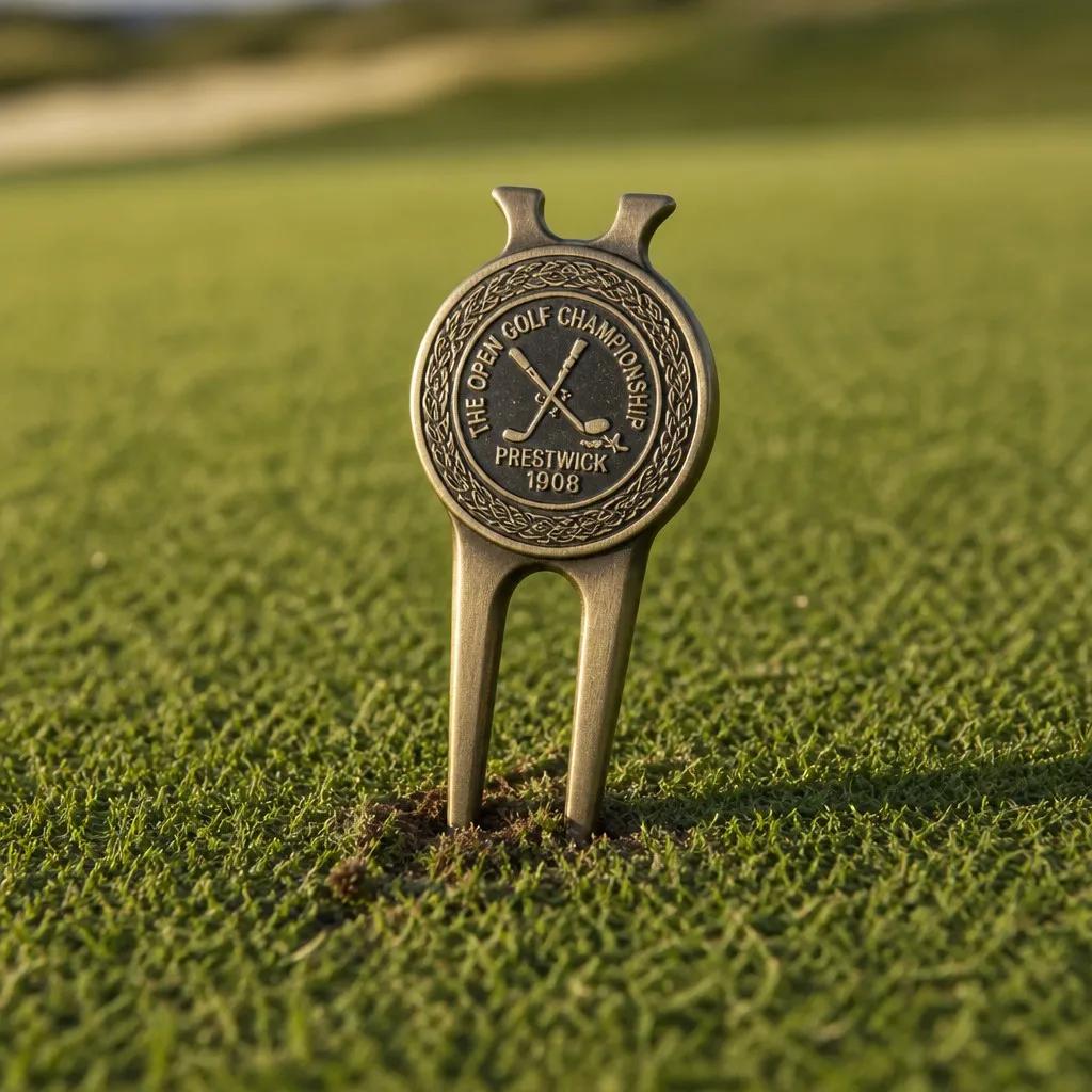 Divot tool repairing turf on the green