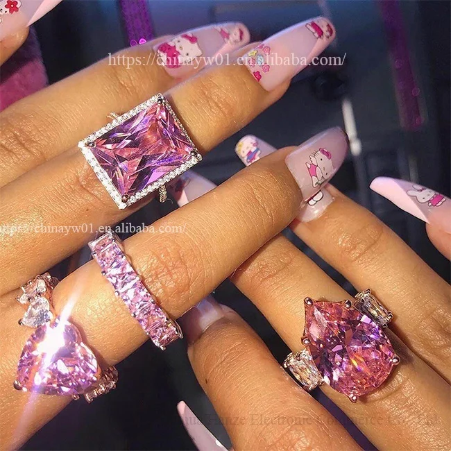 

925 Silver Engagement Wedding Band Rings For Women Bridal Fine Party Jewelry Gift Diamond Cz Ring