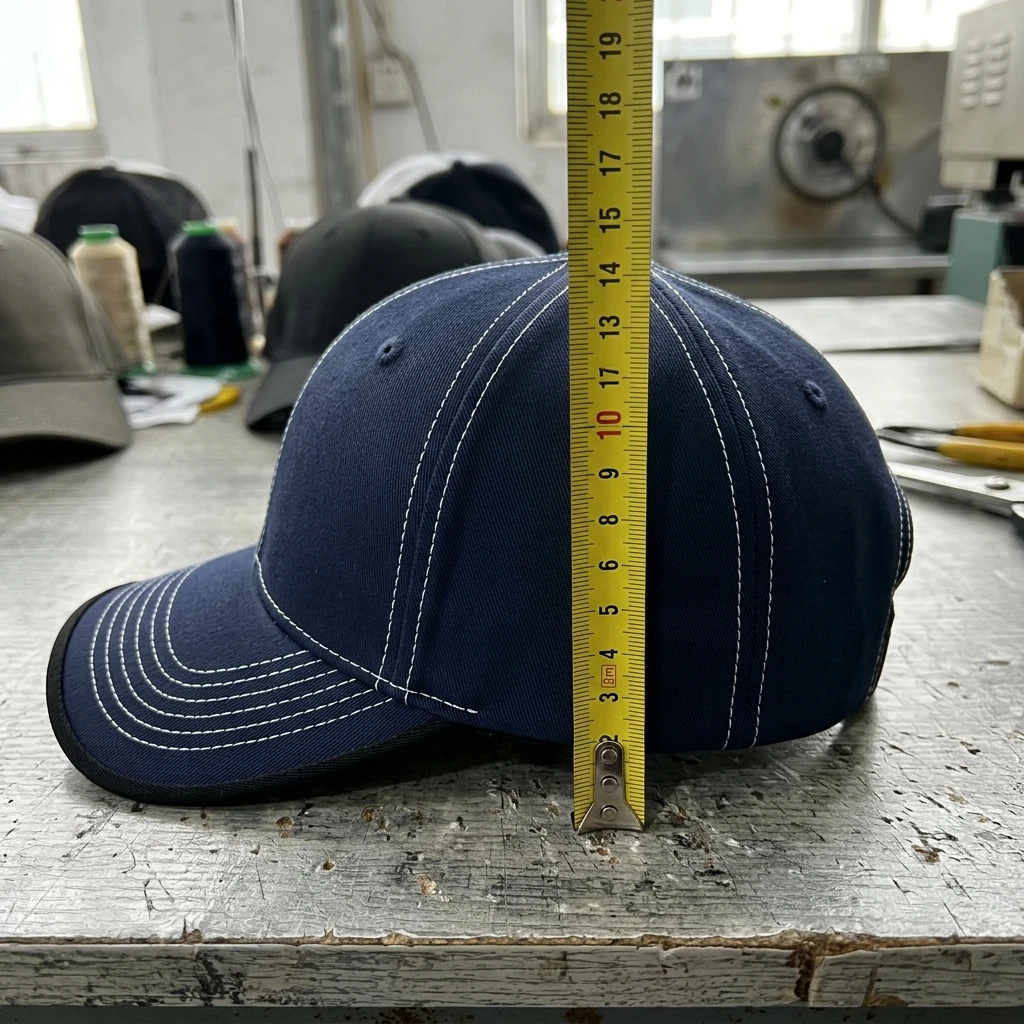 Deep-fit baseball cap measurement: 17cm crown height vs standard 15.5cm
