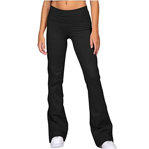 High-Waisted Full Length喇叭腿Yoga Pants