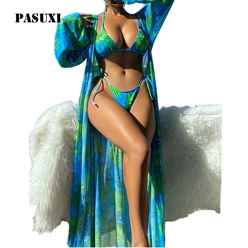Three Piece Bikini Set Cover Up