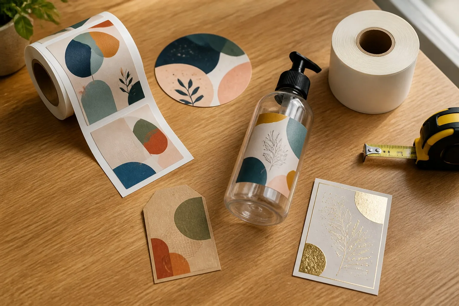 Custom label types collection rolls round labels clear labels