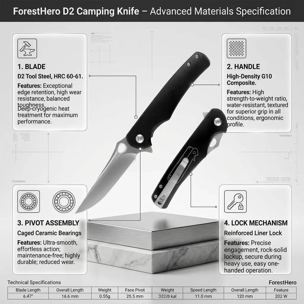 D2 Steel and G10 Material Specs