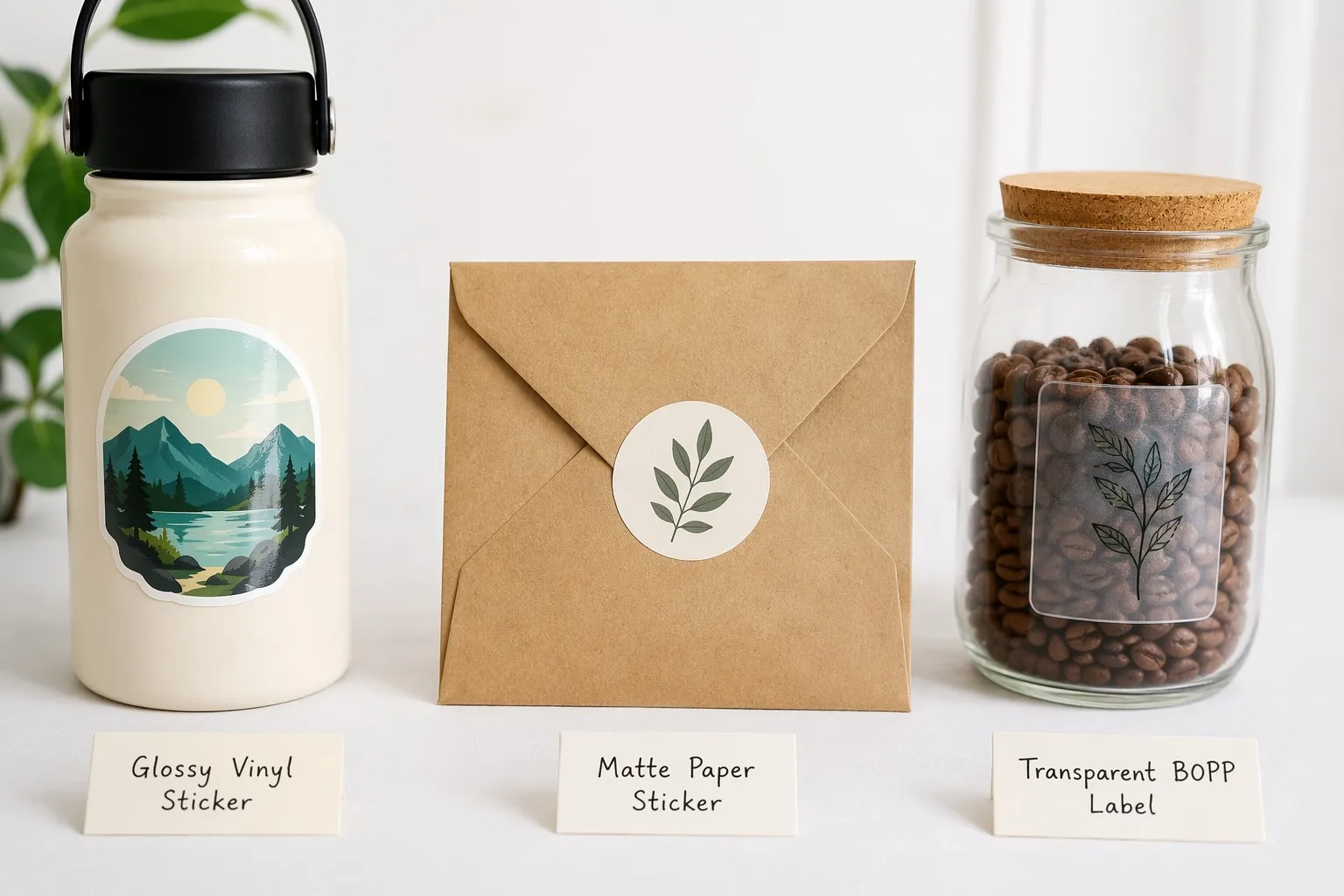 Vinyl vs Paper vs BOPP sticker material comparison