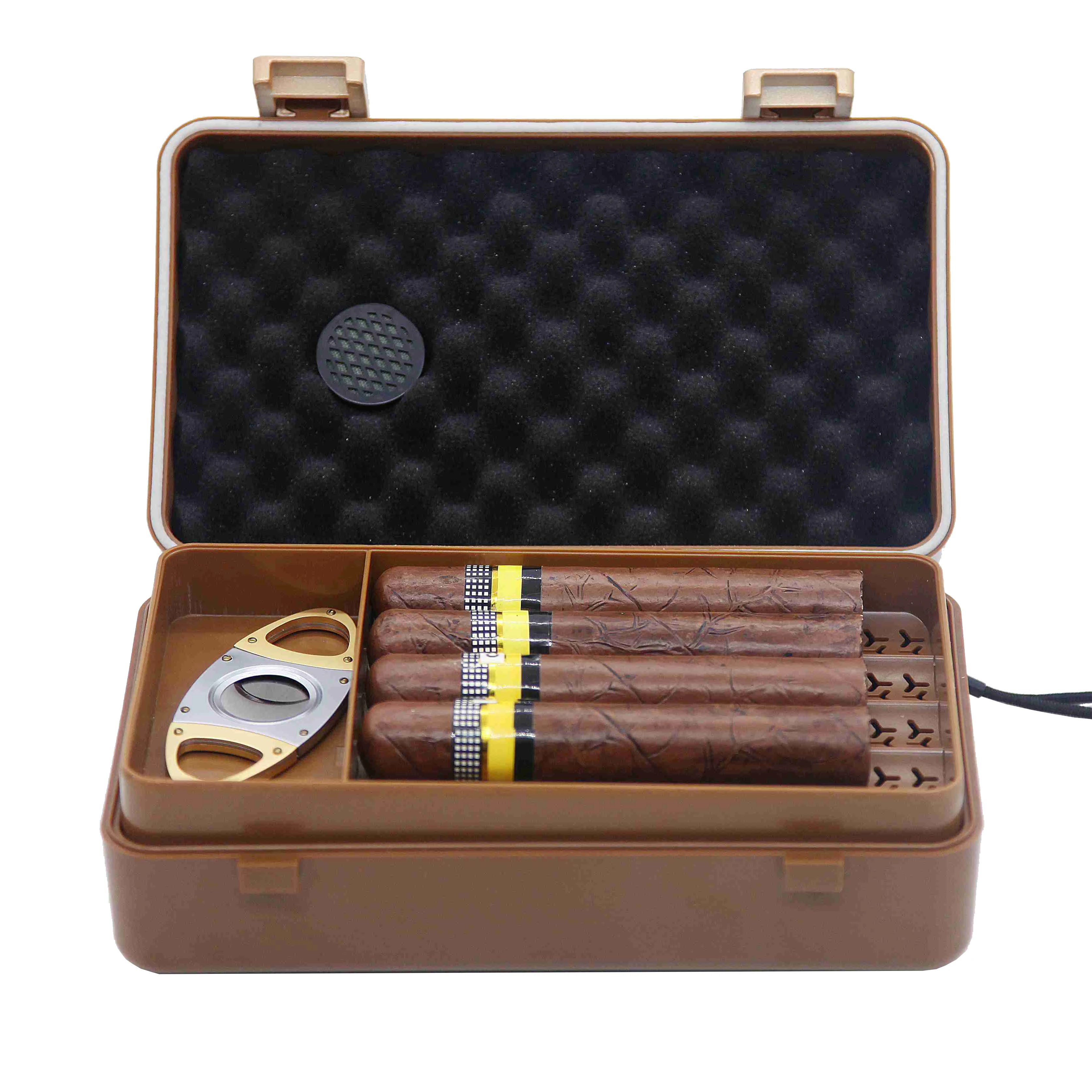 

factory new designed cigar accessories luxury travel cigar case kit cigar humidor with Customizable color logo