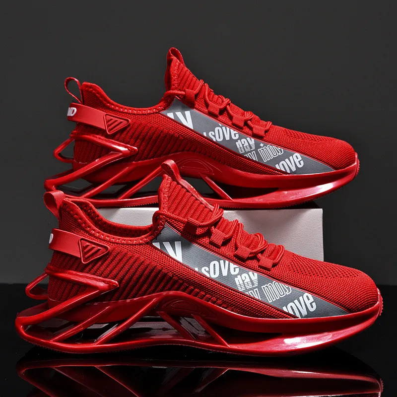 

2021 Fashion Running Sneakers Breathable Blade Footwear Male casual Red men shoes, 3 colors