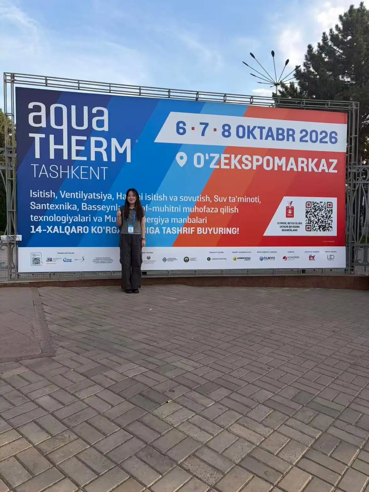 Plastex Uzbekistan 2026 exhibition entrance and event signage