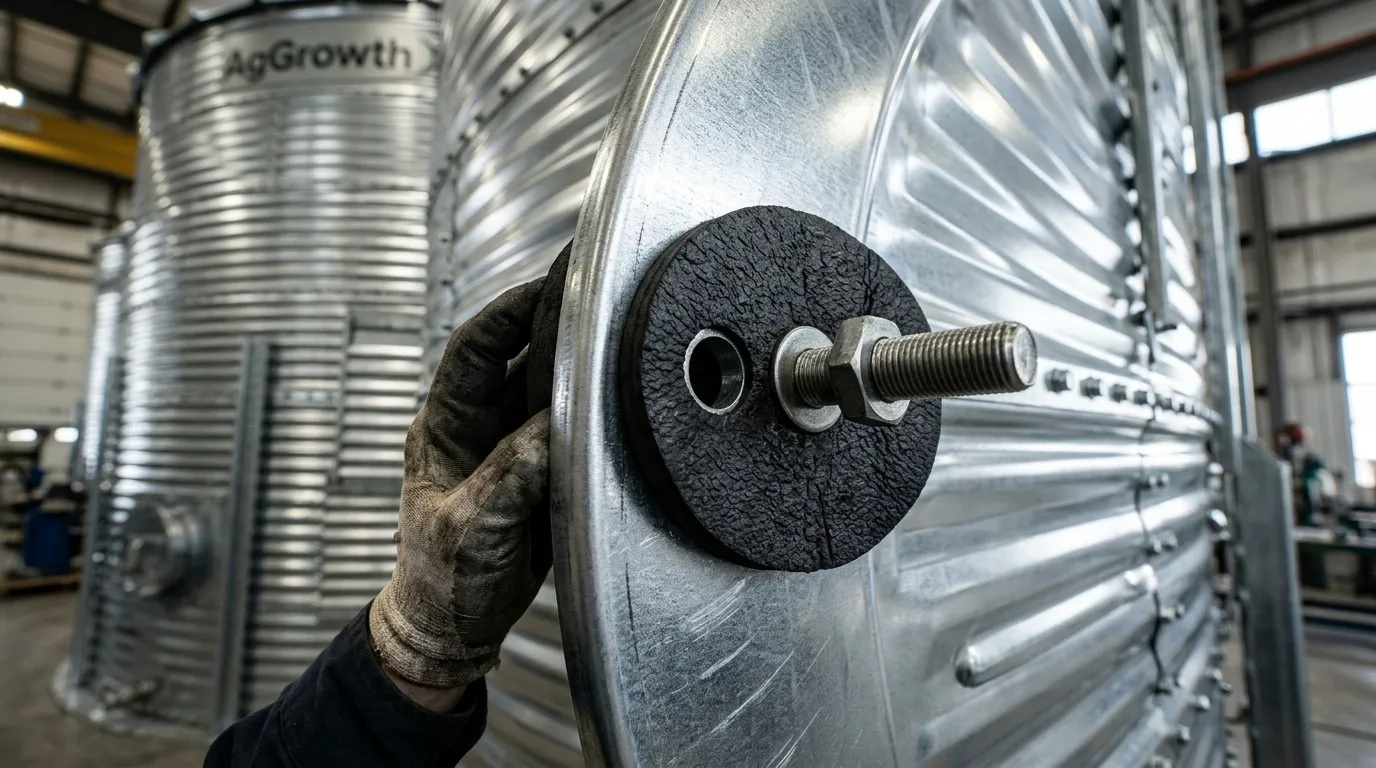 Precision Application of EPDM Sealing Gasket on a Bolted Steel Grain Silo Joint