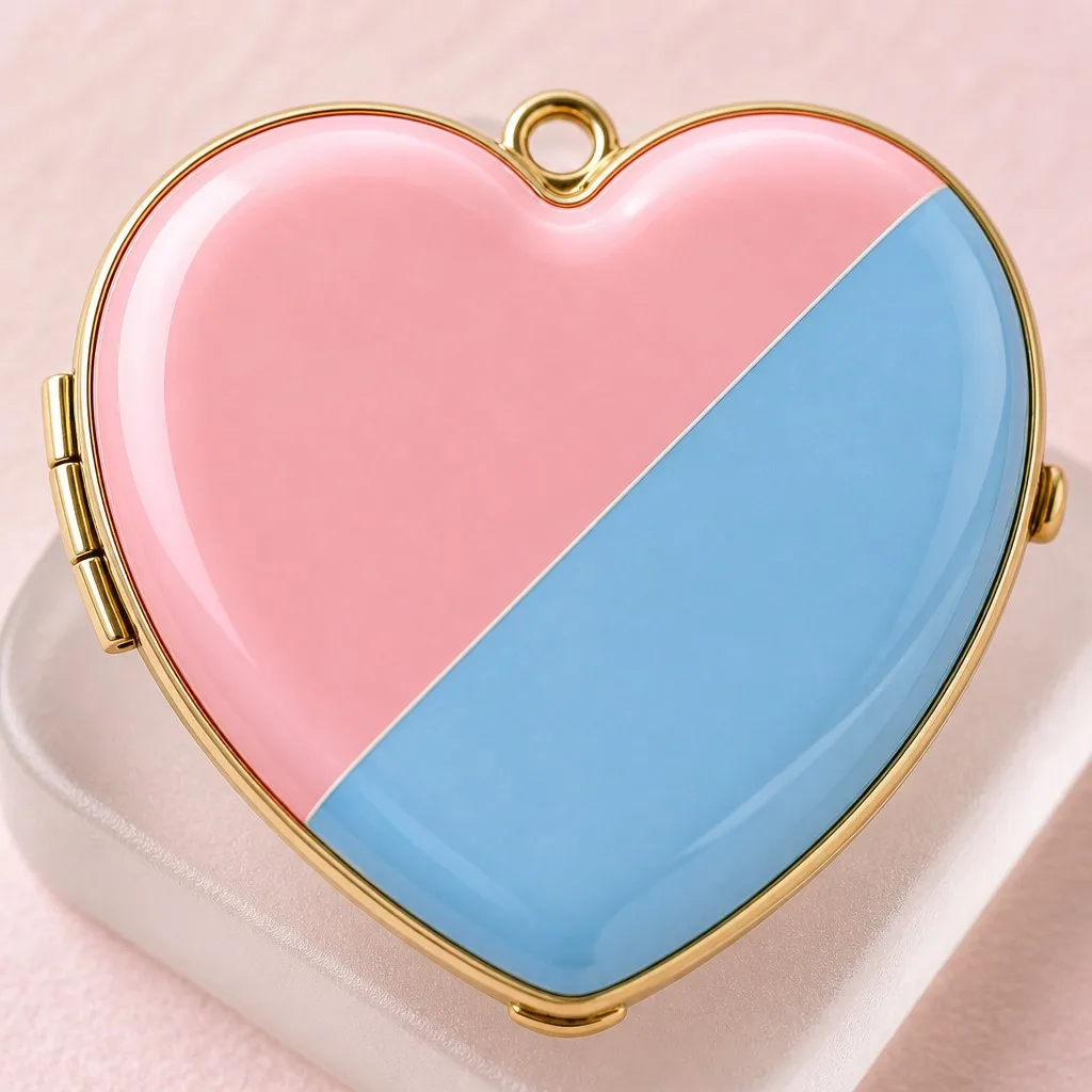 Macro detail of glossy hard enamel two-tone surface