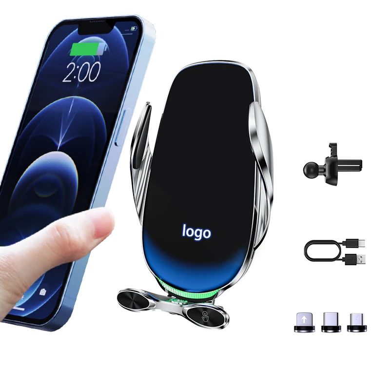 

Car Automatic Inductive Mobile Phone Holder Luminous Car Wireless Charging Stand Holder