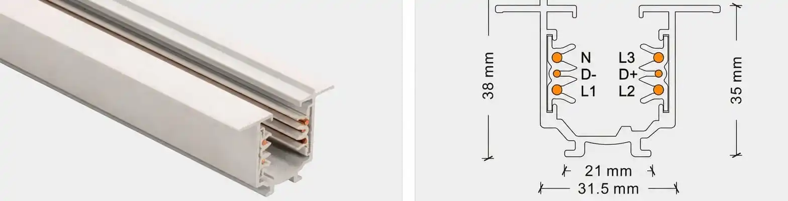 Six Wire Recessed Track JB-6-B &mdash; product image and specifications