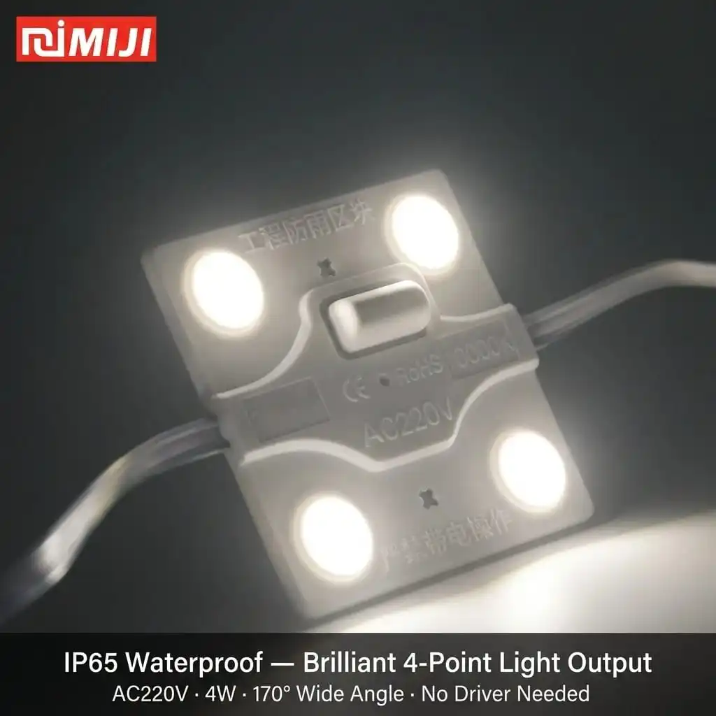 MIJI 220V IP65 Resin-Sealed Grid Lamp