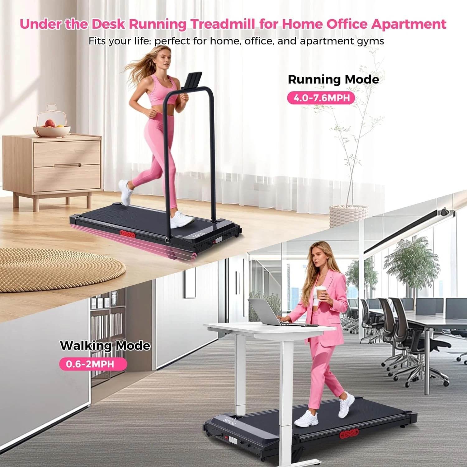 Under-desk and upright modes