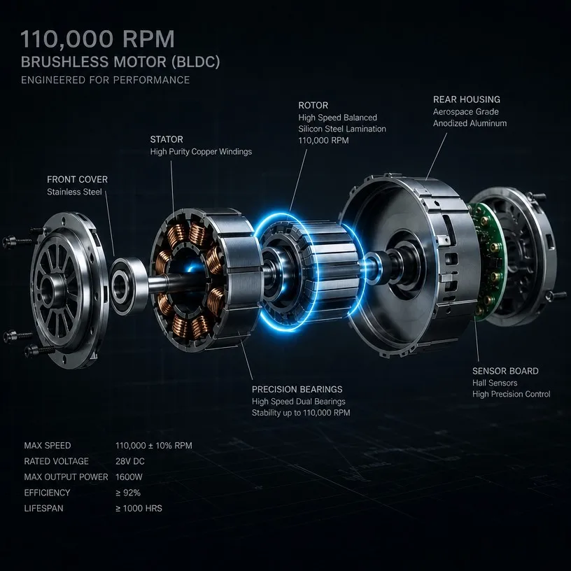 110,000 RPM Motor Technology