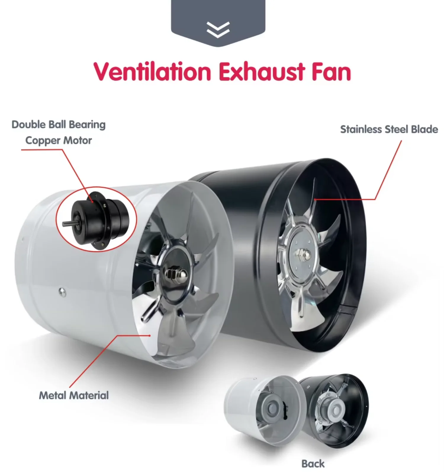 Inline Duct Fan, Stainless, Steel - detail 6