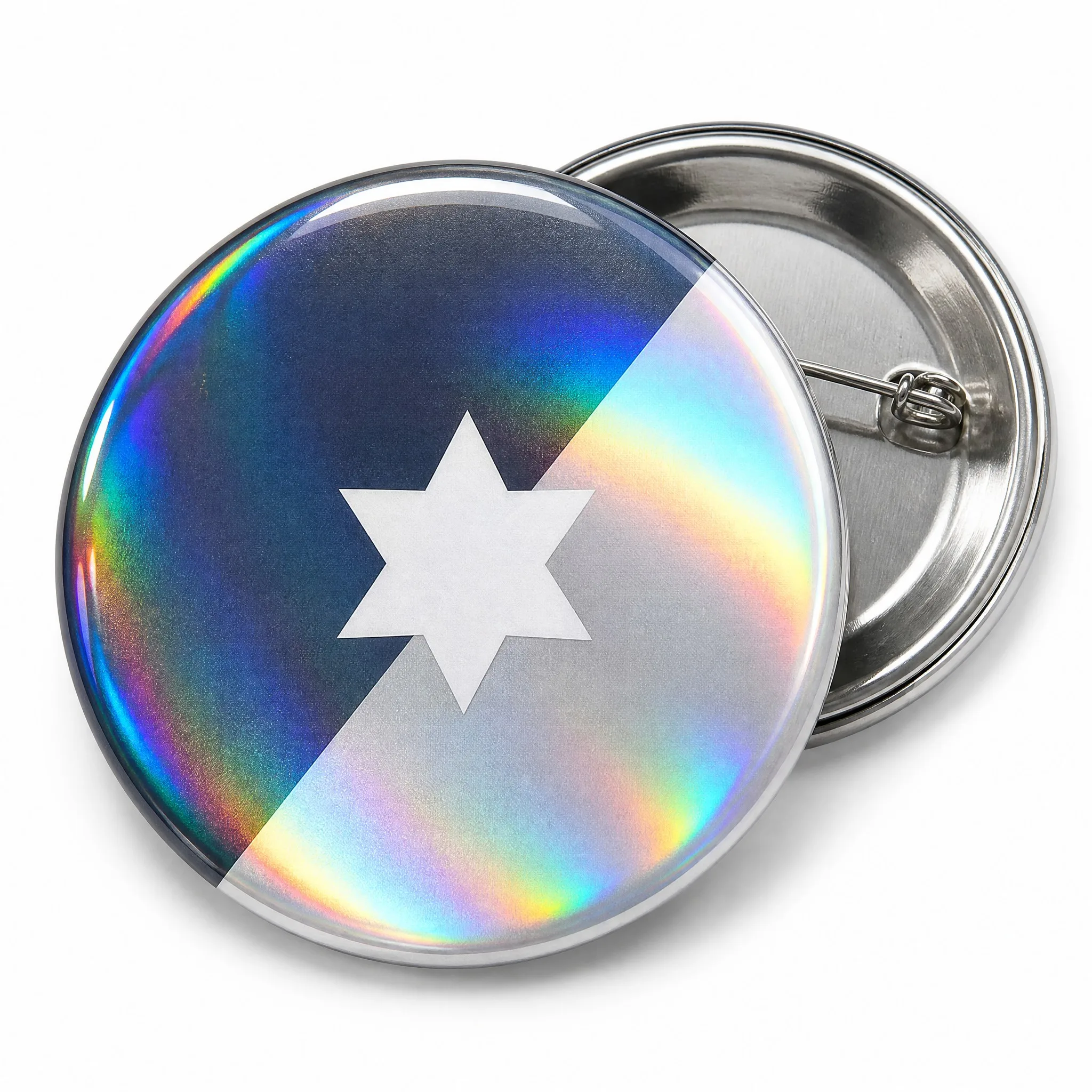 Custom holographic anime button badge