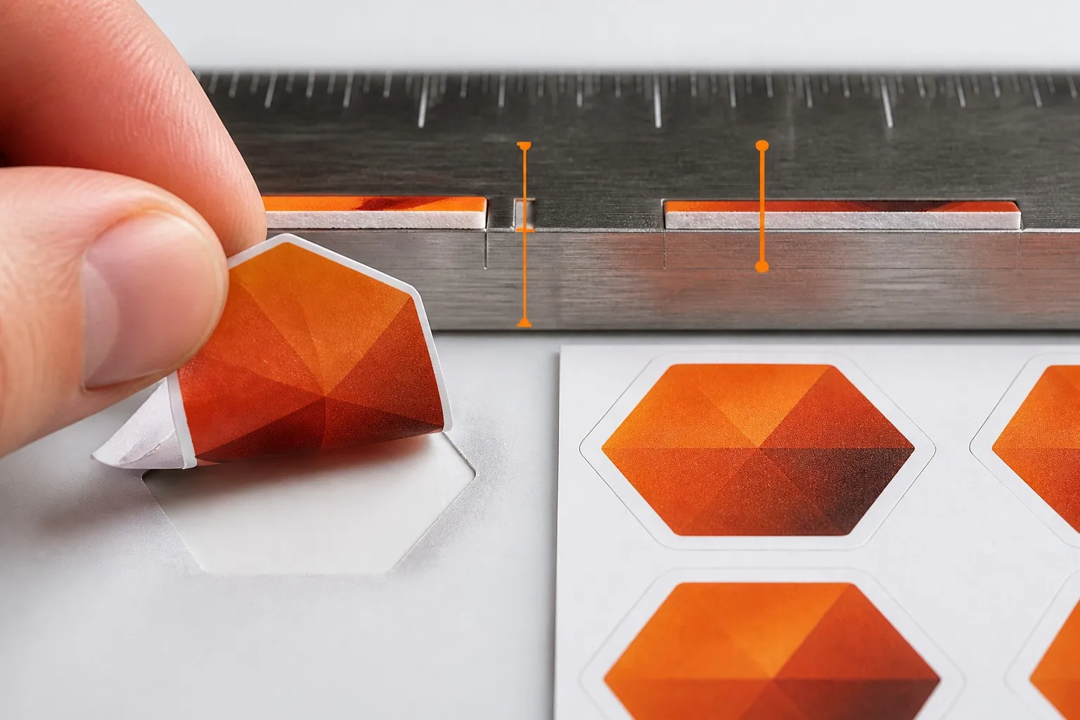 Die cut vs kiss cut cutting depth difference macro view