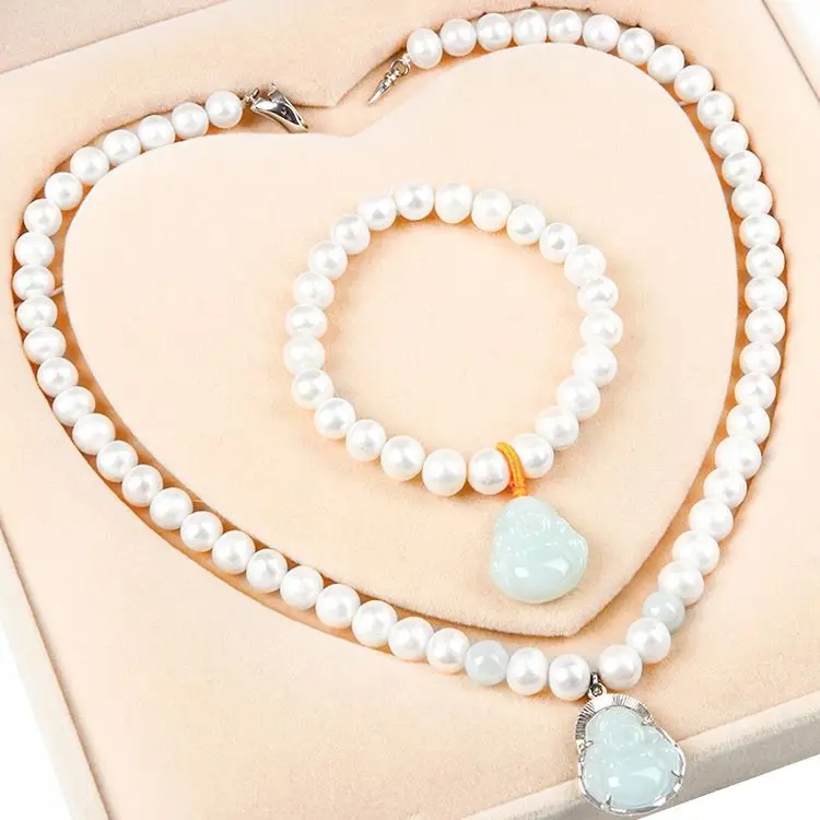 

Certified Vintage Carve Seashell Trendy 925 Silver Emerald Peace Button Rose Pendant Pearl Jewelry Kit Photo