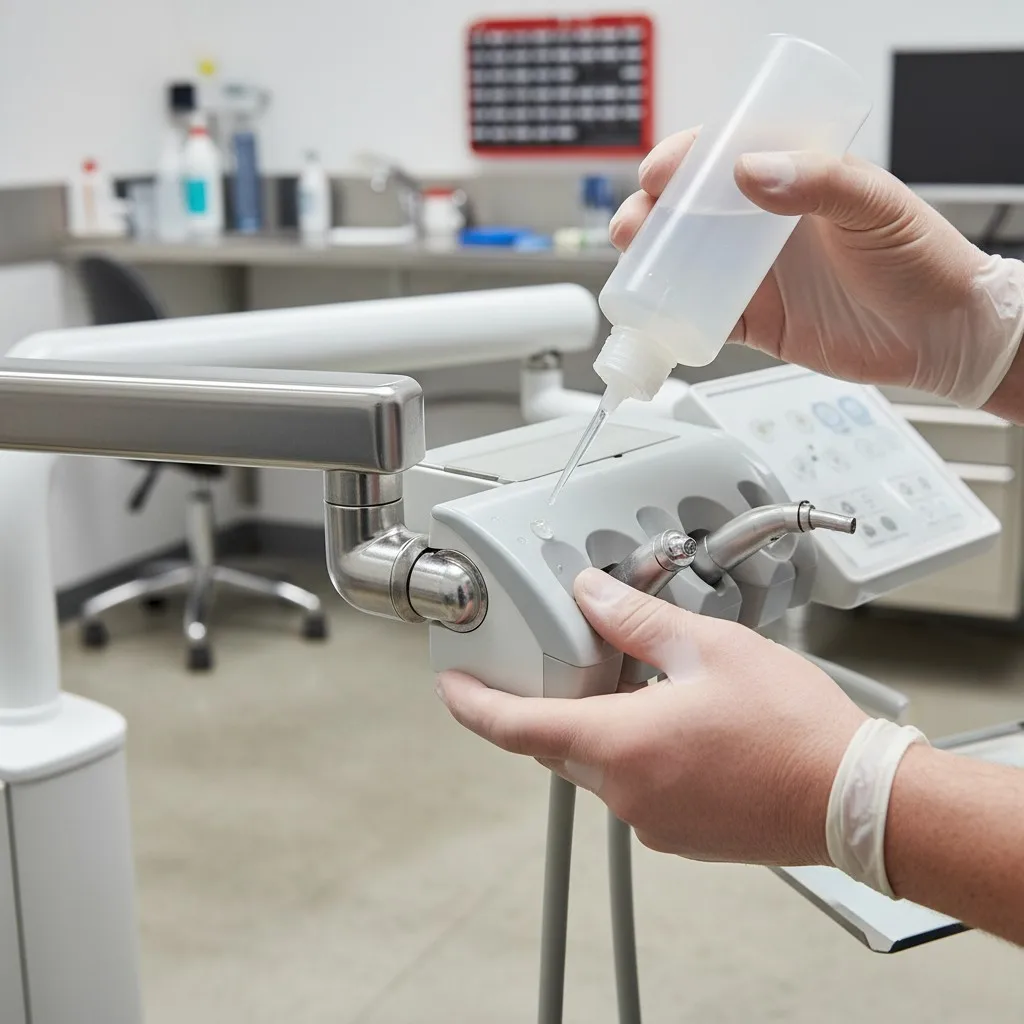 SYRJ Medical dental chair maintenance and handpiece care scene