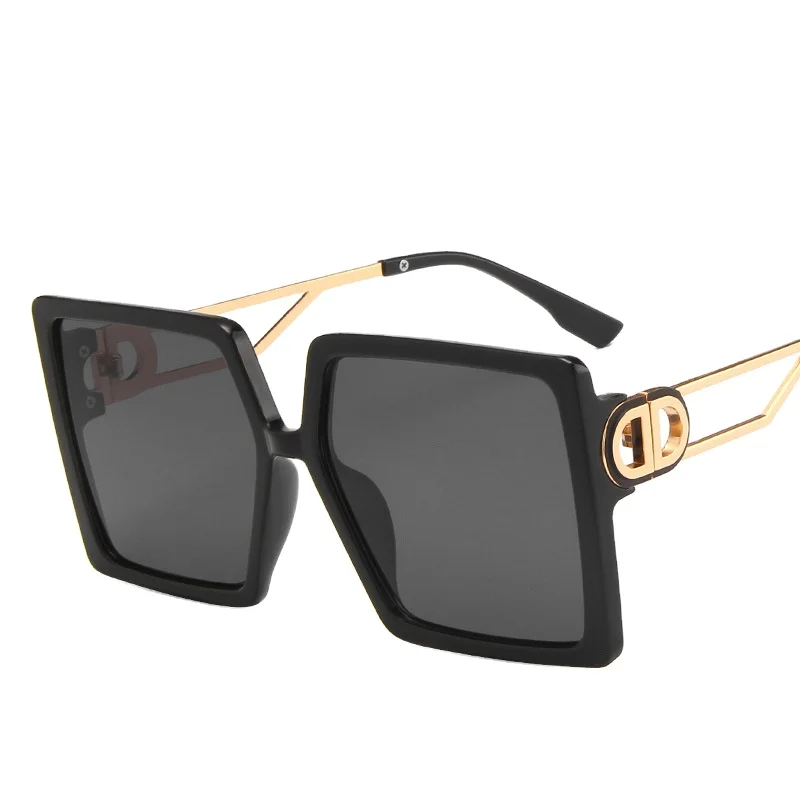 

2022 fashion hot selling luxury big brand same style metal luxury oversized square sunglasses for men and women, Picture shows