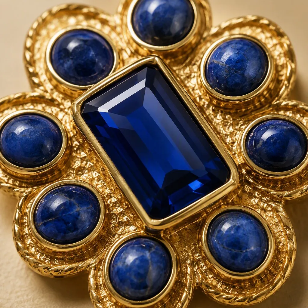 Bold Retro Jewelry with Deep Blue Gemstones