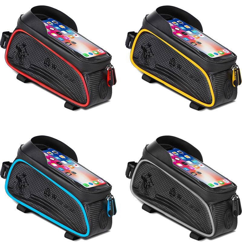 

Outdoor Bike Phone Top Front Frame Bag Tube Waterproof Cycling MTB Bicycle 6 Inch Touch Screen Phone Holder Ride Bag