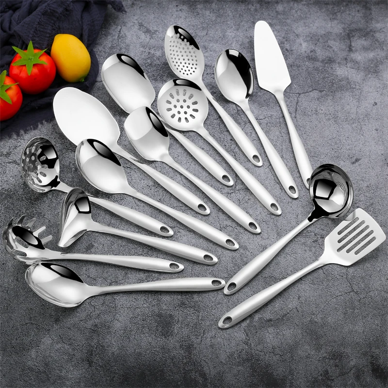 

2022 Cheap 14 pcs Cooking Tools Sets Stainless Steel Kitchen Utensils