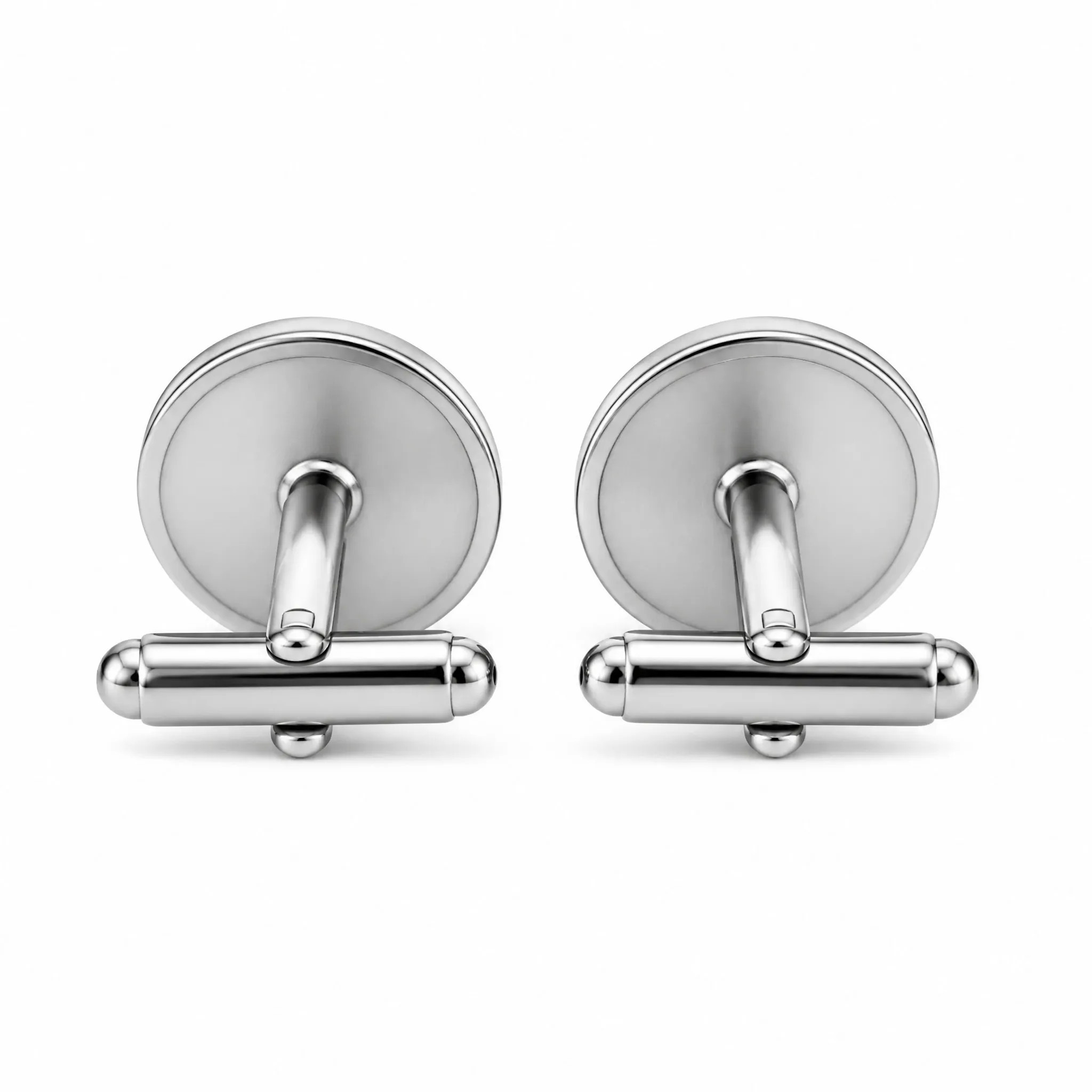 Whale back closure mechanism silver cufflinks