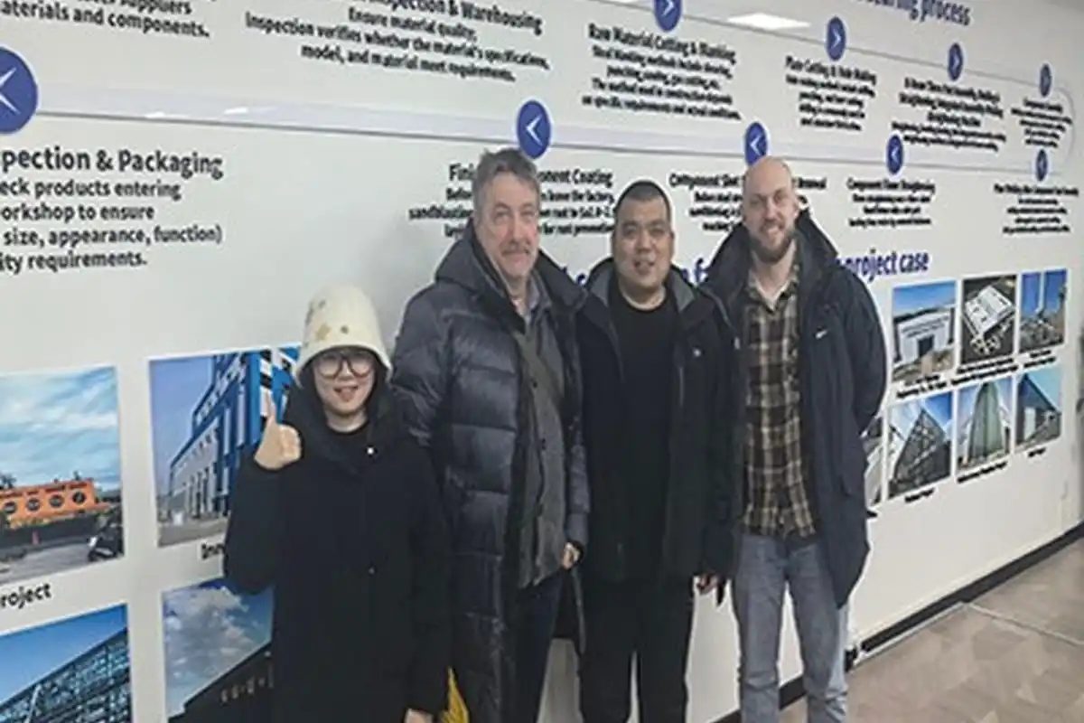 International customer visit at Zishenlong steel structure manufacturing facility 5