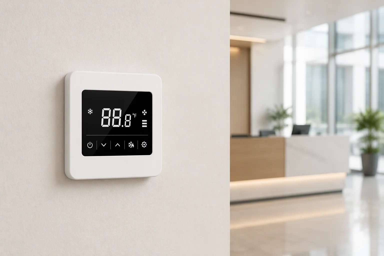 Touch central temperature controller in use