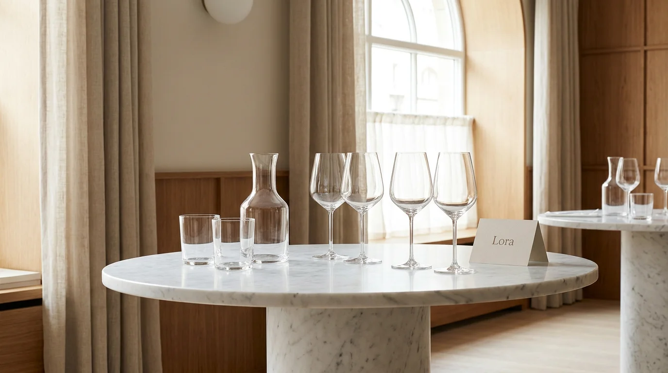 Luxury Borosilicate Glassware in Hotel Setting