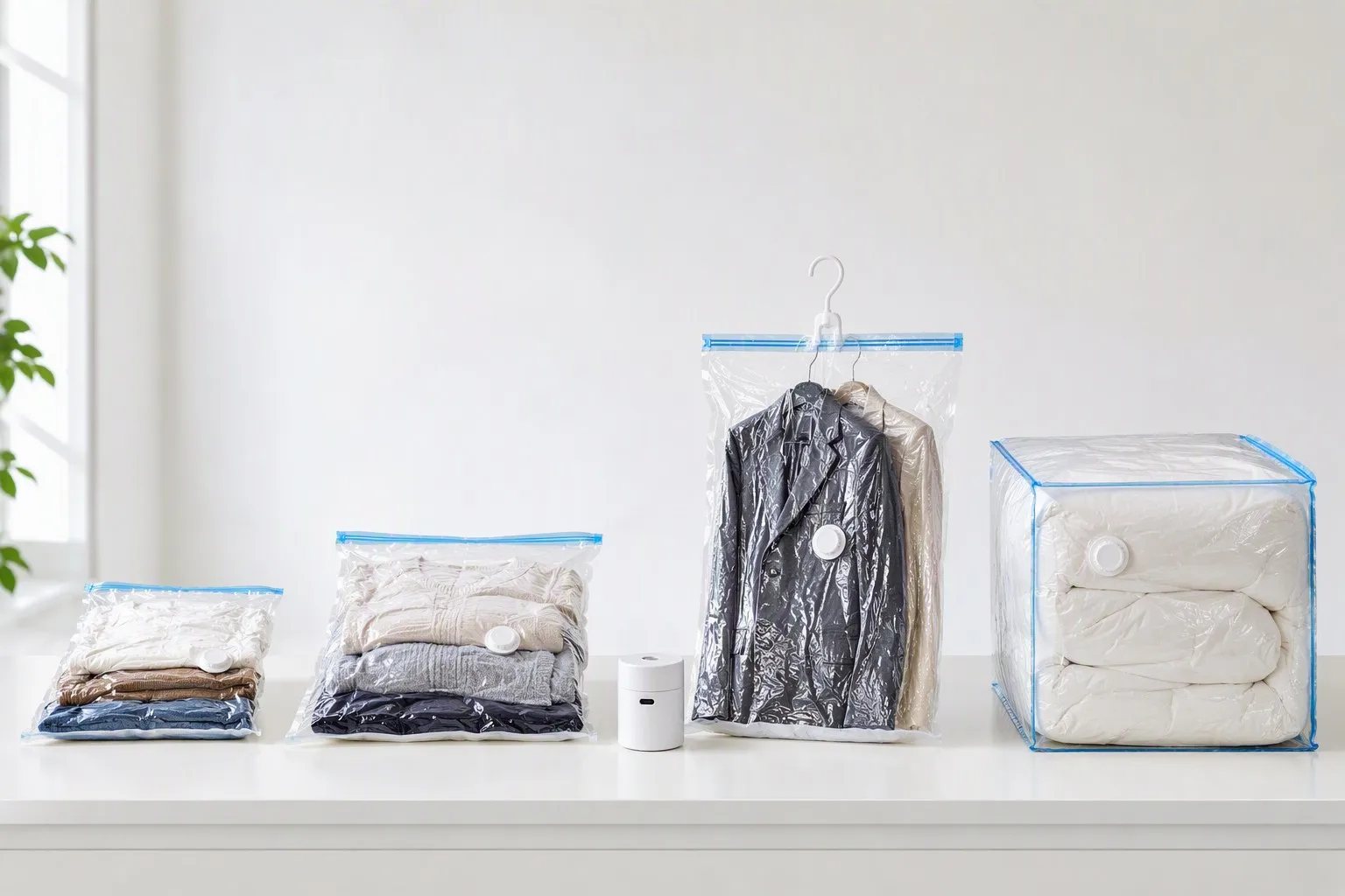 Vacuum storage bag compression comparison
