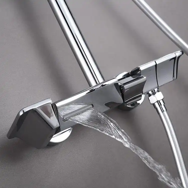 High Flow Cascade Waterfall Tub Outlet chrome-thermostatic-shower-set-waterfall