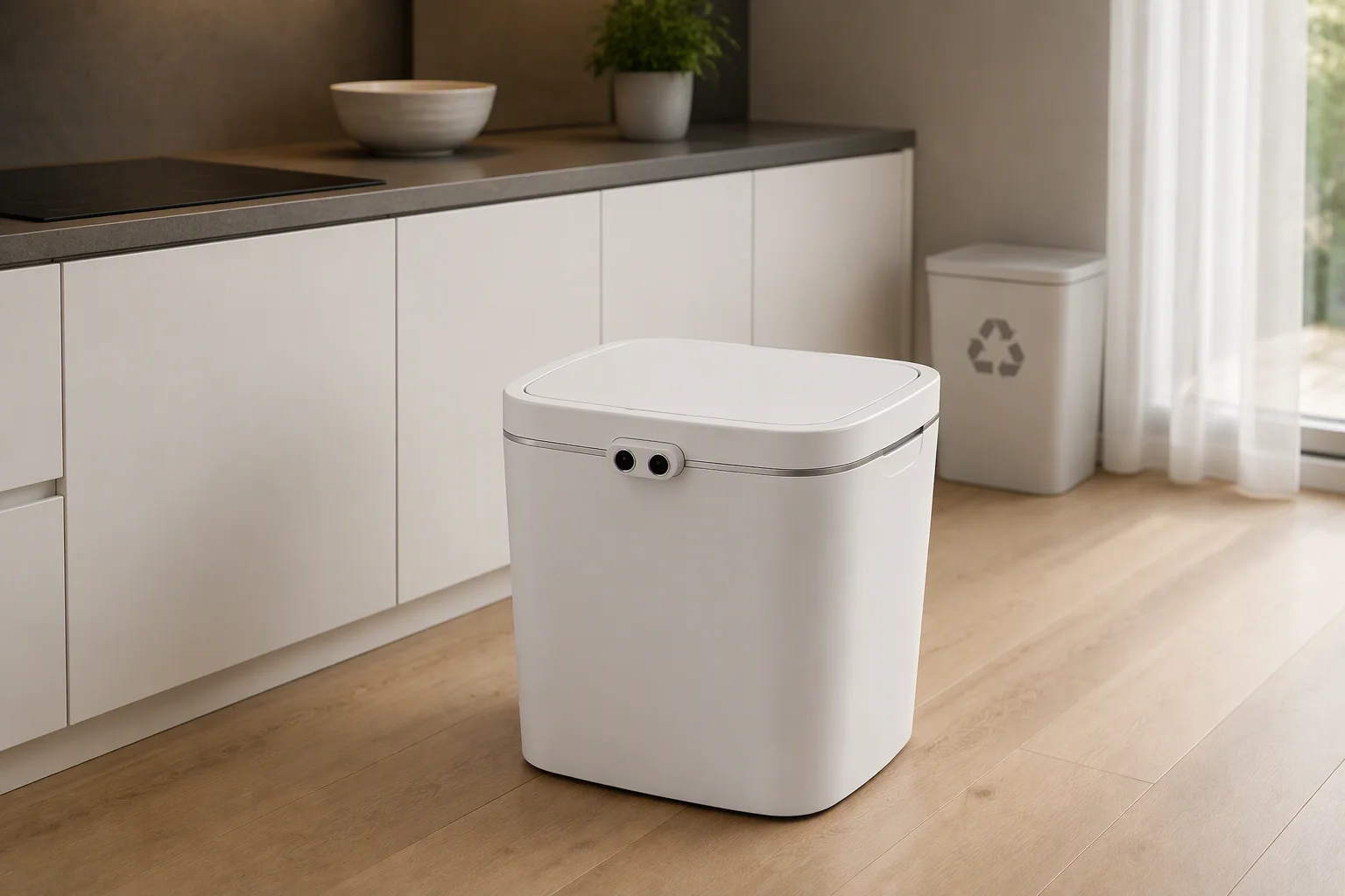 Smart trash management system in use