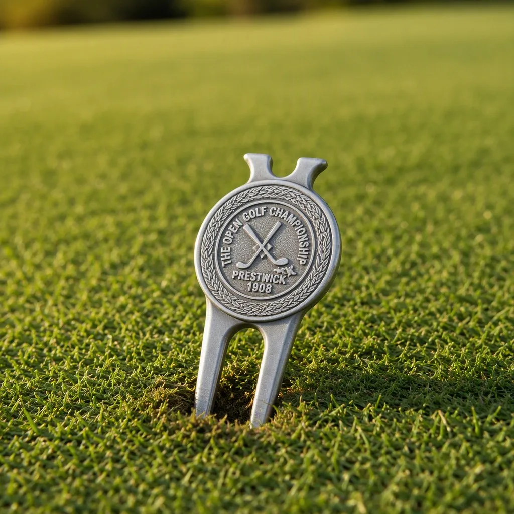 Divot tool repairing turf on the green